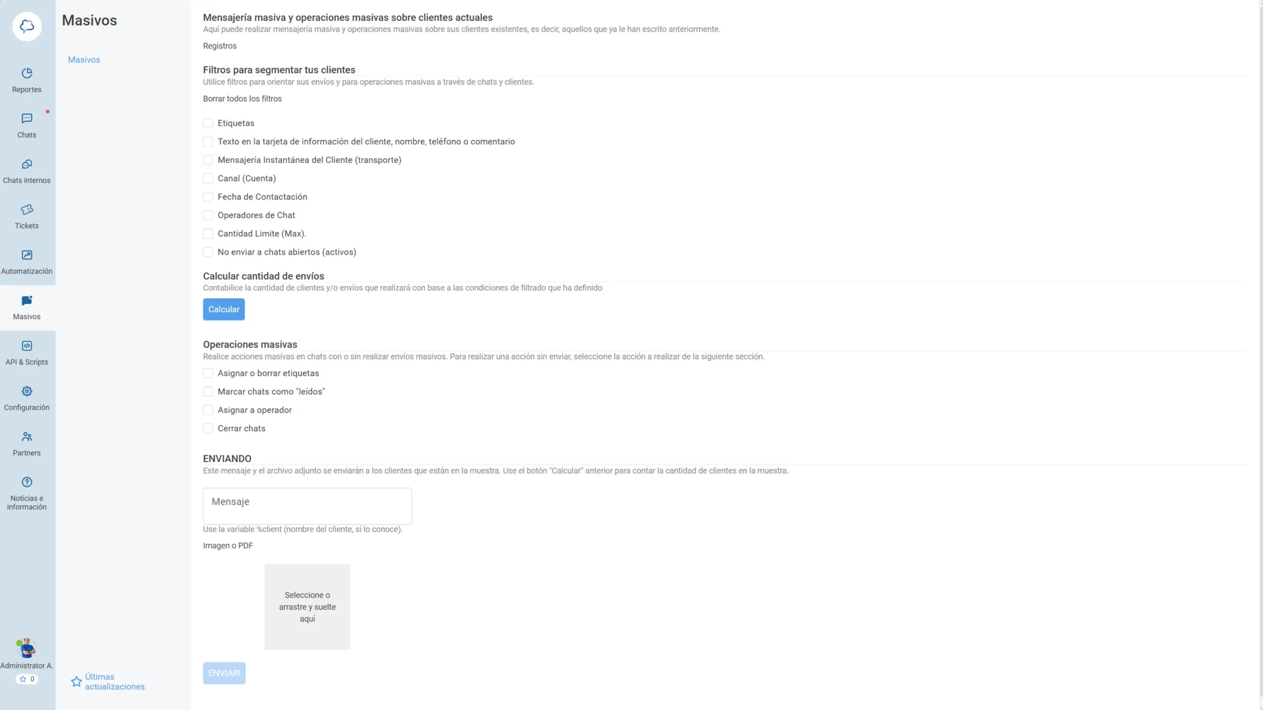Chat2desk: Módulo de envíos masivos